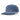 Grey blue baseball cap with a ventilated back, white rope across the bill, and the blazer bay logo embroidered across the front.