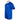 Side of a blue T-shirt with a white left chest logo.