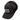 Side of a charcoal gray and black mesh trucker hat with a light grey camo patch on the front.
