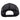 Back view of a black mesh cap with a snapback closure.