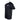 Side of a black short-sleeve T-shirt with a small white blazer boats logo on the chest.